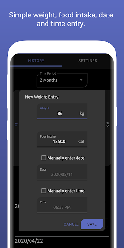 MyWeigh: Track Weight & Intake Screen 2