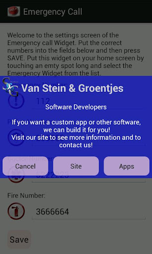 Emergency Call Widget Screen 3