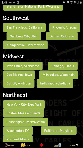 Android application Historical Places Data Map USA screenshort