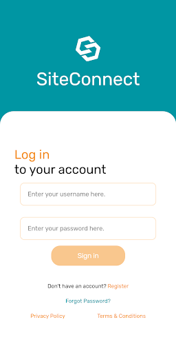 Android application SiteConnect screenshort