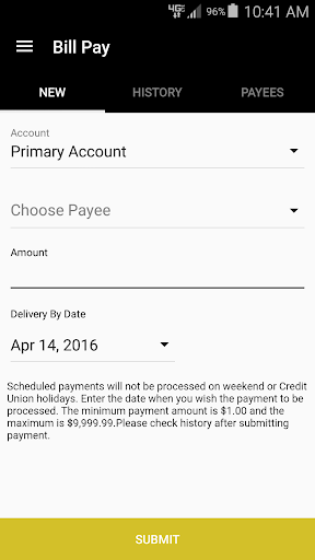 POPA FCU Mobile Banking Screen 2