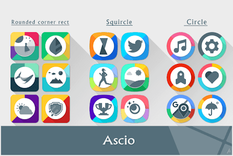 Ascio - Zrzut ekranu pakietu ikon