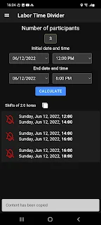 Working time divider pro