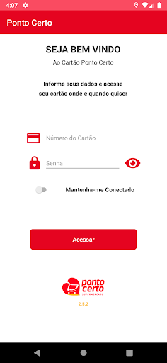 Android application Ponto Certo screenshort