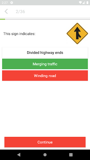 DMV Practice Test California Screen 3