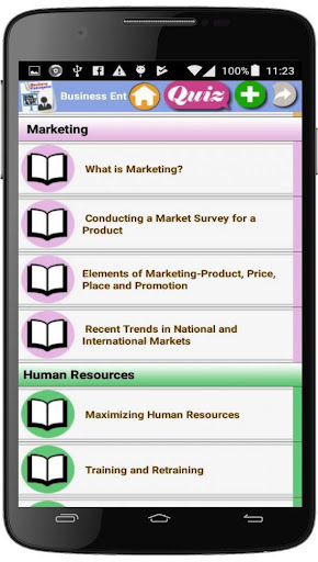 Android application Business Enterprise course screenshort