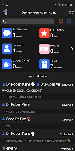 Android application endlink® Secure Messenger screenshort