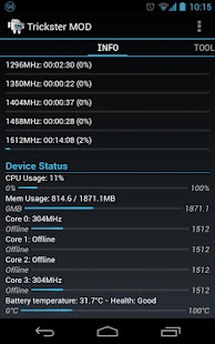 Trickster MOD Kernel Settings Capture d'écran