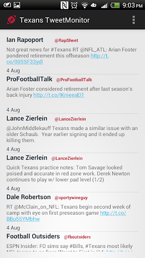 TweetMonitor for Houston Texans