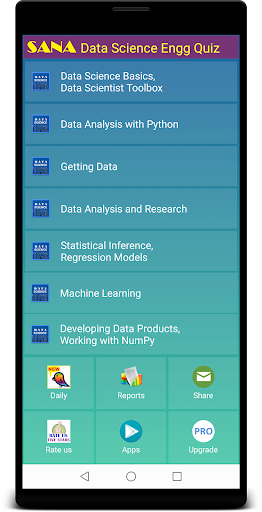 Android application Data Science Quiz screenshort