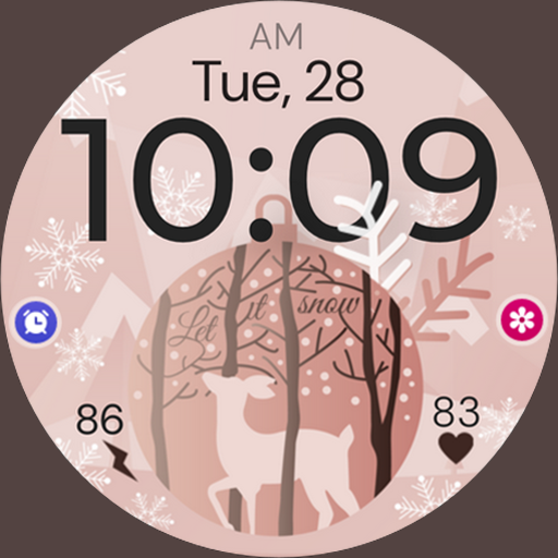 Xmas Reindeer pink watch face Logo