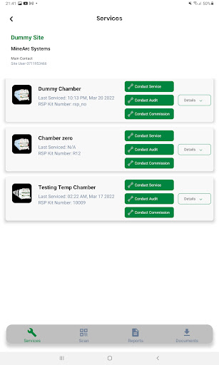 MineARC Service App Screen 3