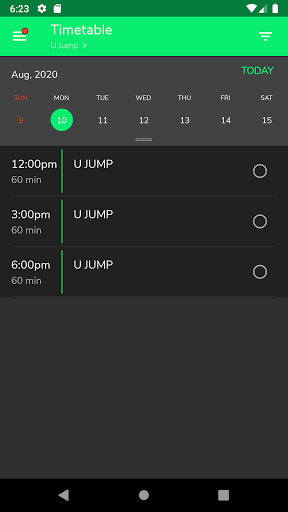 Android application U JUMP Fitness screenshort