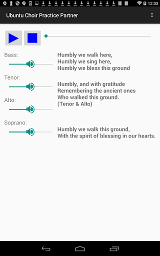 Android application Ubuntu Choir Practice Partner screenshort