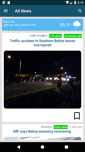 Android application Breaking Belize News screenshort