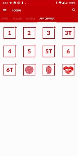 Paquete de iconos cuadrados rojos Oneplus S Captura de pantalla