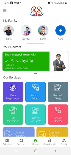 Android application Dr. Jayaraj Urologist screenshort