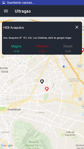 Android application Ultragas screenshort