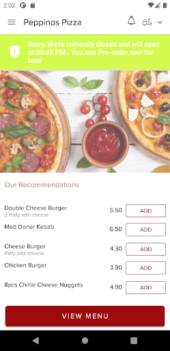 Peppinos Pizza Screen 2
