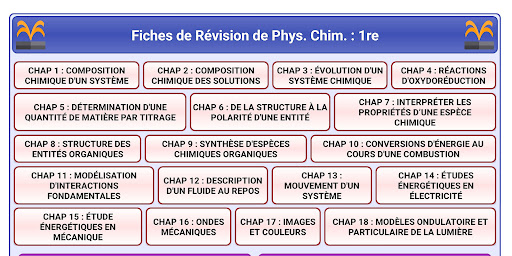 Android application Révision Phys. et Chim. 1re screenshort