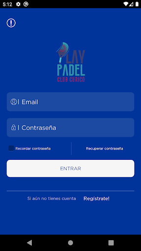 Android application Play Padel Curico screenshort