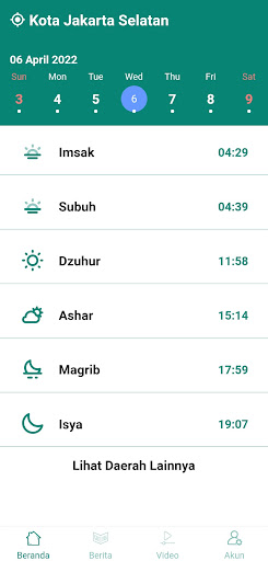 Android application Jadwal Imsakiyah 2022M/1443H screenshort
