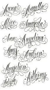 Алфавитные буквы татуировки