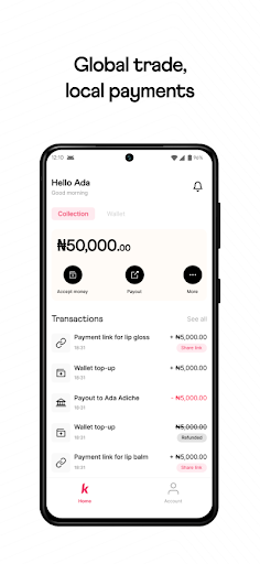 Android application Klasha: Spend globally screenshort