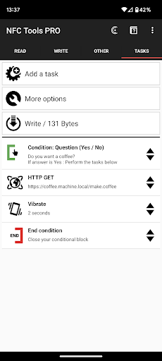 Screenshot of NFC Tools - Pro Edition