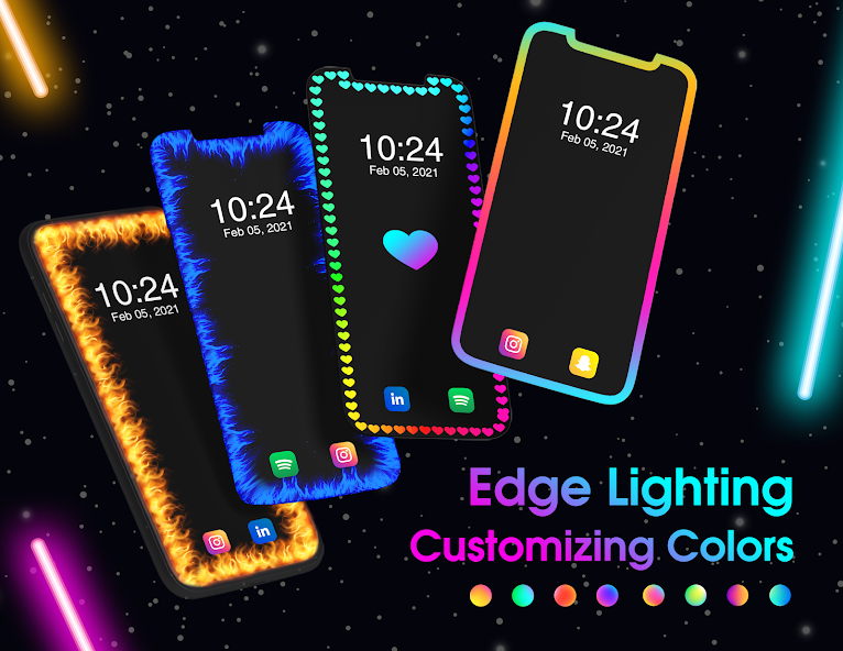 Stylish Incoming Call Notification Edge Screen Lighting