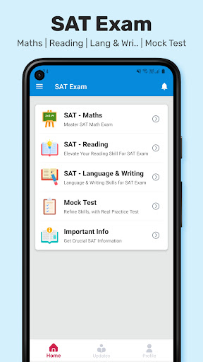 Android application sat exam preparation 2024 screenshort