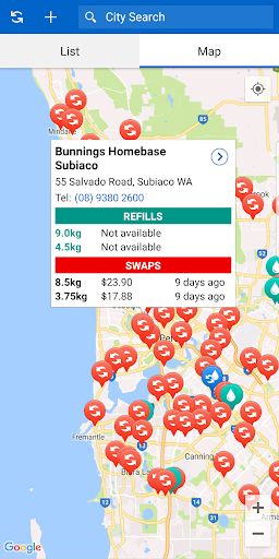 Android application Gas Finder (Refills & Swaps) screenshort