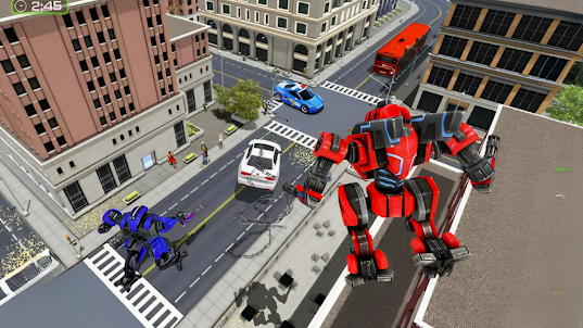 Police Robot Transform Car War