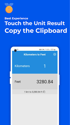 Kilometers to Feet Converter Screen 3