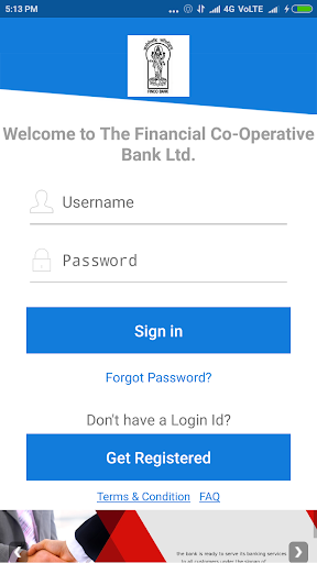 THE FINANCIAL CO OP BANK MOBIL Screen 2