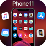 Cover Image of Unduh iLauncher Phone 11 Max Pro OS 13 Tema Hitam  APK