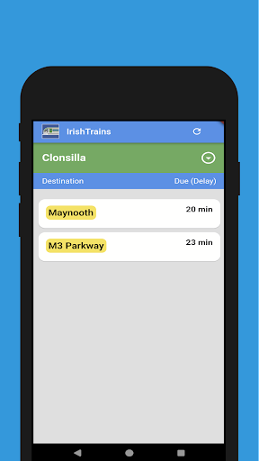 Android application IrishTrains screenshort