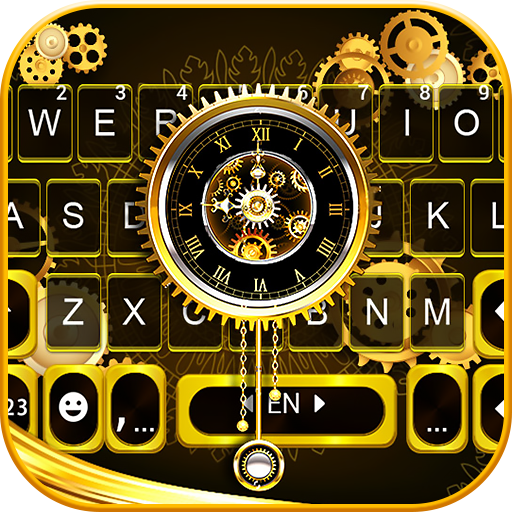 Gold Luxury Clock Keyboard The