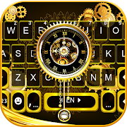 Gold Luxury Clock Keyboard Theme