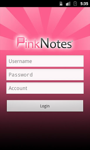 Android application PinkNotes screenshort