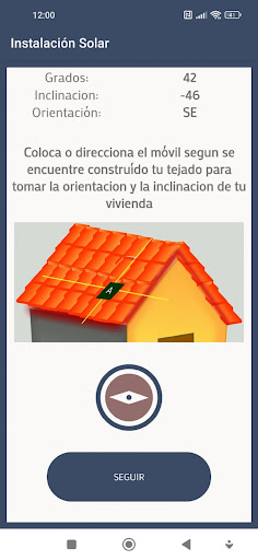 Android application Calculo de Paneles Solares screenshort