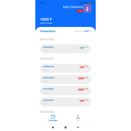 Android application KALIAPAY screenshort