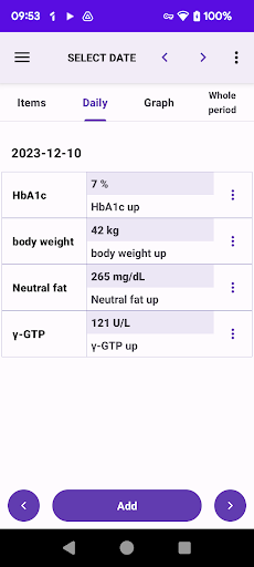 HbA1c result Screen 2