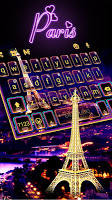 screenshot of Neon Paris Night Tower Keyboard Theme