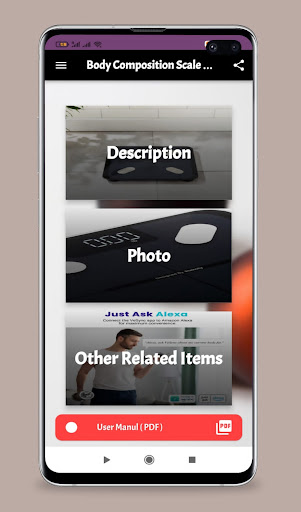 Android application body composition scale guide screenshort