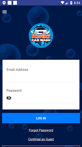 Android application Kwiki Car Wash screenshort
