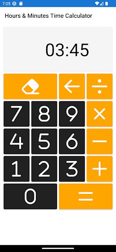 Android application Hours Minutes Time Calculator screenshort