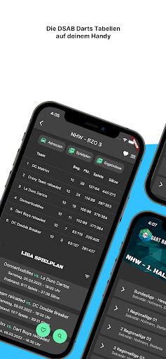 Android application Dart Rangliste screenshort