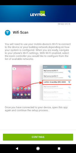 Android application Leviton GreenMAX DRC screenshort