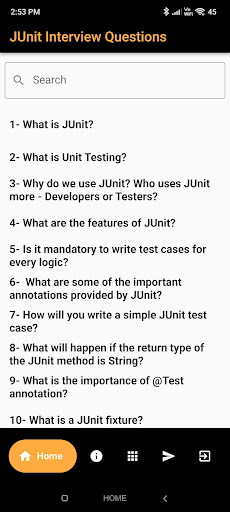 Android application JUnit Interview Question screenshort